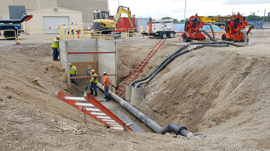 Image of construction site in ditch